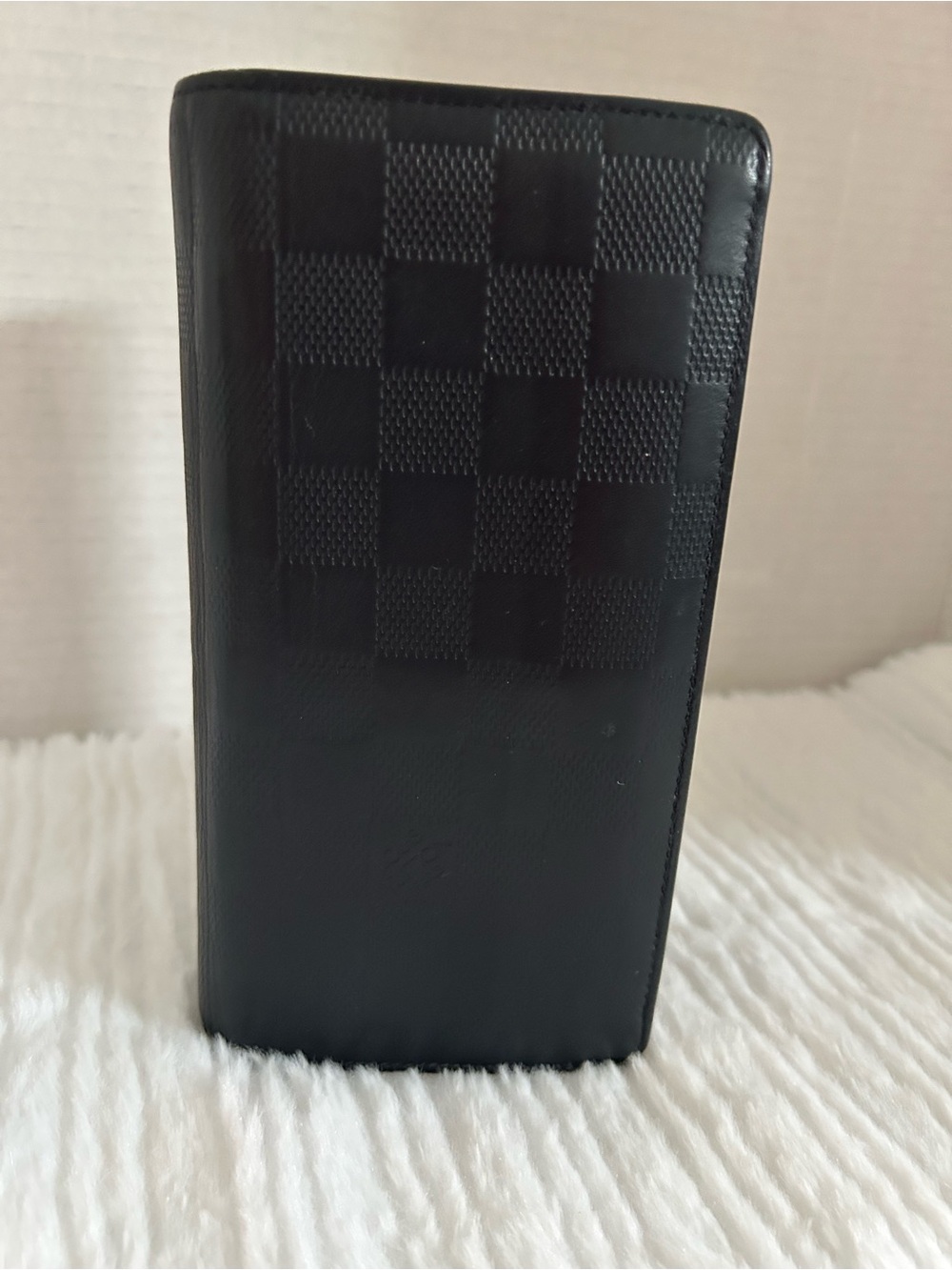 Louis Vuitton Damier Infini Brazza Long Wallet Leather Navy Unisex